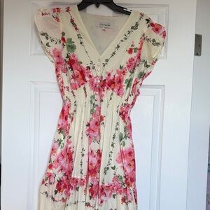 Taylor Pink and Cream Floral Maxi Dress size 8